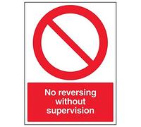 Vsafety 56005BC-R'No Reversing Without Supervision' Sign, 300 mm x 400 mm (Pack of 3)