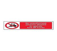 Vsafety 56009AX-S'No Unauthorised Persons/Fork Lift Trucks' Sign, 300 mm x 100 mm (Pack of 3)