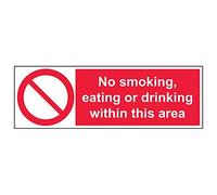 Vsafety 57013BP-S'No Smoking, Eating or Drinking' Sign, 600 mm x 200 mm (Pack of 3)