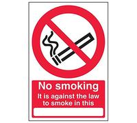 Vsafety 57022AU-S'It Is Against The Law To Smoke In This' Sign, 200 mm x 300 mm (Pack of 3)