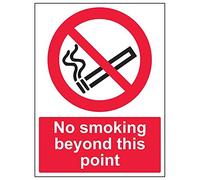 Vsafety 57026BC-R'No Smoking Beyond This Point' Sign, Portrait, 300 mm x 400 mm (Pack of 3)