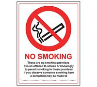 Vsafety 57036BC-S'No Smoking/These Are No Smoking Premises' Sign, 300 mm x 400 mm (Pack of 3)