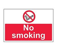 Vsafety 57037BA-R'No Smoking' Sign, Landscape, 300 mm x 200 mm (Pack of 3)