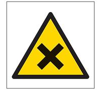 Vsafety 61016AF-R'Warning Harmful Logo' Sign, Square, 100 mm x 100 mm (Pack of 3)