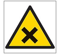 Vsafety 61016BG-R'Warning Harmful Logo' Sign, Square, 400 mm x 400 mm (Pack of 3)