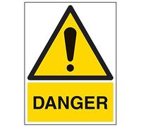 Vsafety 62001BC-R'Danger' Sign, Portrait, 300 mm x 400 mm (Pack of 3)