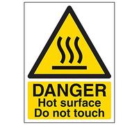 Vsafety 62005AN-S'Danger Hot Surface Do Not Touch' Sign, 150 mm x 200 mm (Pack of 3)