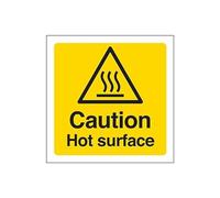 Vsafety 62018AF-S'Caution Hot Surface' Sign, Square, 100 mm x 100 mm (Pack of 3)