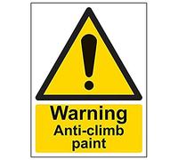 Vsafety 63004AN-S'Warning Anti-Climb Paint' Sign, Portrait, 150 mm x 200 mm (Pack of 3)