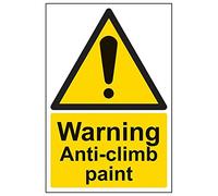 Vsafety 63004AU-R'Warning Anti-Climb Paint' Sign, Portrait, 200 mm x 300 mm (Pack of 3)