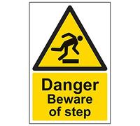 Vsafety 63012AU-S'Danger Beware of Step' Sign, Portrait, 200 mm x 300 mm (Pack of 3)