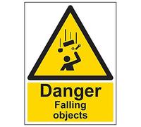 Vsafety 63016BC-R'Danger Falling Objects' Sign, Portrait, 300 mm x 400 mm (Pack of 3)