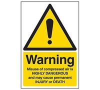 Vsafety 63047AU-R'Warning Compressed Air, Danger Of Death' Sign, 200 mm x 300 mm (Pack of 3)