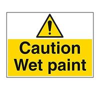 Vsafety 67006BR-R'Caution Wet Paint' Sign, Landscape, 600 mm x 450 mm (Pack of 3)