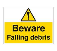 Vsafety 67009BR-R'Beware Falling Debris' Sign, Landscape, 600 mm x 450 mm (Pack of 3)