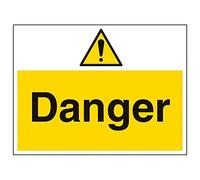Vsafety 67026BF-R'Danger' Sign, Landscape, 400 mm x 300 mm (Pack of 3)
