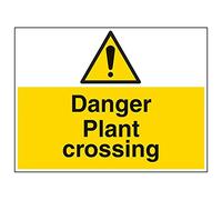 Vsafety 67036BR-R'Danger Plant Crossing' Sign, Landscape, 600 mm x 450 mm (Pack of 3)