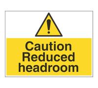 Vsafety 67038BR-R'Caution Reduced Headroom' Sign, Landscape, 600 mm x 450 mm (Pack of 3)