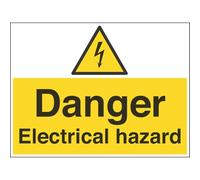 Vsafety 67045BR-R'Danger Electrical Hazard' Sign, Landscape, 600 mm x 450 mm (Pack of 3)