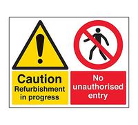 Vsafety 67053BF-R "Refurbishment In Progress/No Unauthorised…" Sign, 400 mm x 300 mm (Pack of 3)