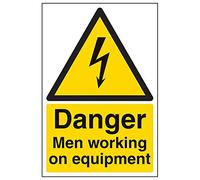 Vsafety 68020AU-R'Danger Men Working On Equipment' Sign, 200 mm x 300 mm (Pack of 3)