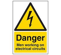 Vsafety 68025AU-R'Danger Men Working On Electrical Circuits' Sign, 200 mm x 300 mm (Pack of 3)