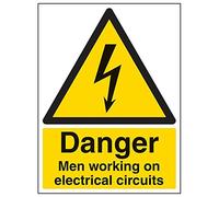 Vsafety 68025BC-S'Danger Men Working On Electrical Circuits' Sign, 300 mm x 400 mm (Pack of 3)
