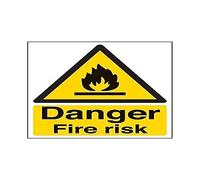 Vsafety 69001AN-S'Danger Fire Risk' Sign, Portrait, 150 mm x 200 mm (Pack of 3)