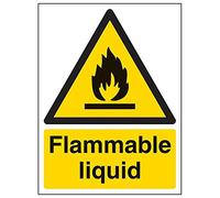 Vsafety 69006AN-S'Flammable Liquid' Sign, Portrait, 150 mm x 200 mm (Pack of 3)