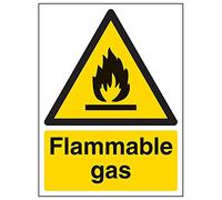 Vsafety 69008AN-R'Flammable Gas' Sign, Portrait, 150 mm x 200 mm (Pack of 3)