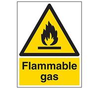 Vsafety 69008BC-R'Flammable Gas' Sign, Portrait, 300 mm x 400 mm (Pack of 3)