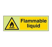 Vsafety 69026AX-G'Flammable Liquid' Sign, Landscape, 300 mm x 100 mm (Pack of 3)
