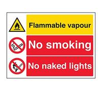 Vsafety 69042BF-S'Flammable vapour/No Smoking/Naked Lights' Sign, 400 mm x 300 mm (Pack of 3)