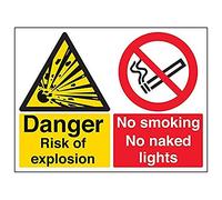 Vsafety 69044BF-S'Danger Risk Of Explosion' Sign, Landscape, 400 mm x 300 mm (Pack of 3)