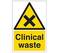 Vsafety 6A024AU-S'Clinical Waste' Sign, Portrait, 200 mm x 300 mm (Pack of 3)