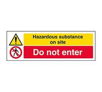 Vsafety 6A079AX-R'Hazardous Substance/Do Not Enter' Sign, 300 mm x 100 mm (Pack of 3)
