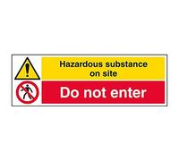 Vsafety 6A079BP-R'Hazardous Substance/Do Not Enter' Sign, 600 mm x 200 mm (Pack of 3)