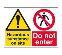 Vsafety 6A084BF-S'Hazardous Substance/Do Not Enter' Sign, 400 mm x 300 mm (Pack of 3)