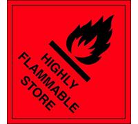 Vsafety 6D006AT-S'Highly Flammable Store' Sign, Square, 200 mm x 200 mm (Pack of 3)