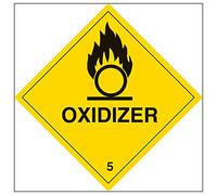 Vsafety 6D022AT-S'Oxidiser' Sign, Square, 200 mm x 200 mm (Pack of 3)