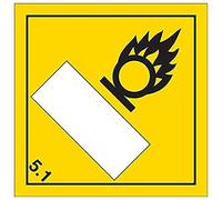 Vsafety 6D031AF-S'Oxidizer 5.1 UN Substance Numbering Hazard' Sign, 100 mm x 100 mm (Pack of 3)