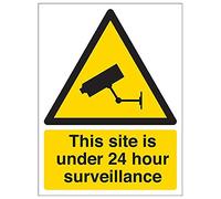 Vsafety 6E003AN-S'This Site Is Under 24 Hour Surveillance' Sign, 150 mm x 200 mm (Pack of 3)