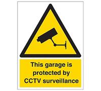 Vsafety 6E007BC-R'Garage is Protected By CCTV Surveillance' Sign, 300 mm x 400 mm (Pack of 3)