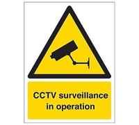 Vsafety 6E010AN-R'Circuit Surveillance Camera In Operation' Sign, 150 mm x 200 mm (Pack of 3)