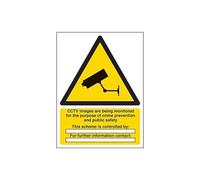 Vsafety 6E031AN-R'CCTV/Images Are Being Monitored' Sign, 150 mm x 200 mm (Pack of 3)