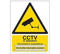 Vsafety 6E032AN-R'CCTV/In Operation For The Purpose' Sign, 150 mm x 200 mm (Pack of 3)