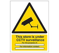 Vsafety 6E036AN-R'This Store Is Under CCTV Surveillance' Sign, 150 mm x 200 mm (Pack of 3)