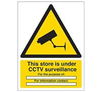 Vsafety 6E036AN-S'This Store Is Under CCTV Surveillance' Sign, 150 mm x 200 mm (Pack of 3)