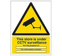 Vsafety 6E036BC-S'This Store Is Under CCTV Surveillance' Sign, 300 mm x 400 mm (Pack of 3)