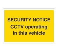 Vsafety 6E048BA-R'CCTV Operating In This Vehicle' Sign, 300 mm x 200 mm (Pack of 3)